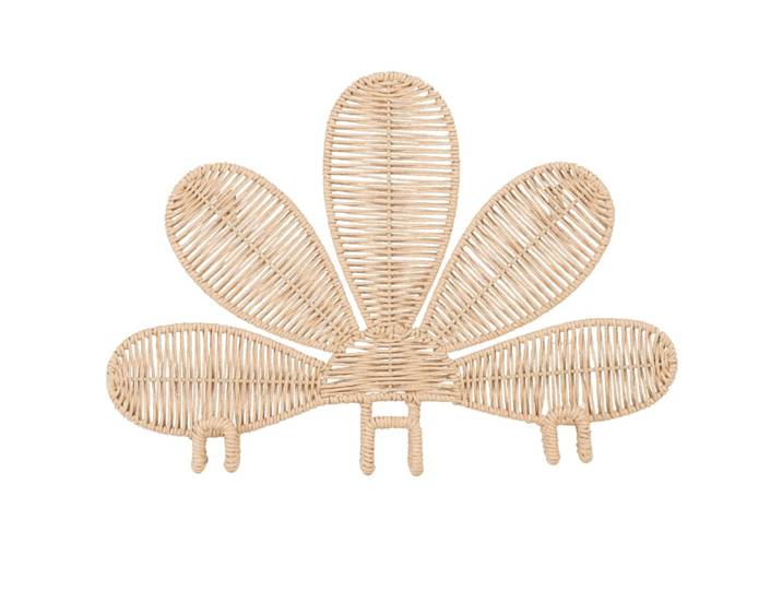 Blumen-Garderobe mit 3 Haken aus Papier