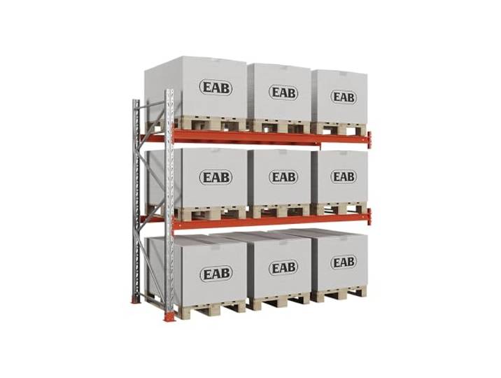 Kaiser + Kraft Palettenregal Space Verzinkt/orange, HxBxT 2500 x 2840 x 1100 mm, Fachlast 2250 kg, Anbauregal