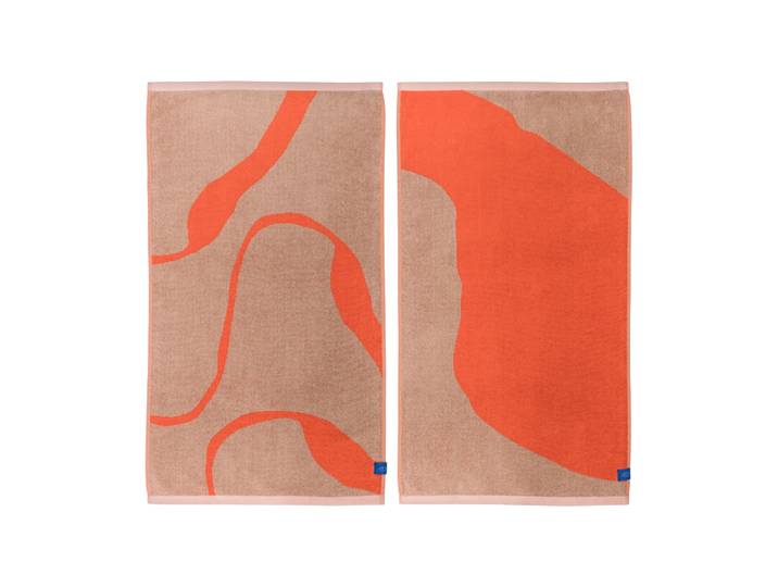 Mette Ditmer Serviette Nova Arte 40x55 cm, lot de 2 Latte-orange