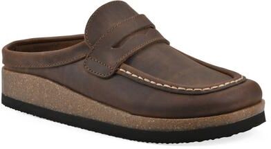Women's Brinlee Footbeds Clog by White Mountain in Brown Leather (Size 5 M)
