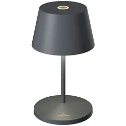 Villeroy & Boch Akku-Tischleuchte Seoul RC Alu, Eisen, Stahl Metall Grau Anthrazit