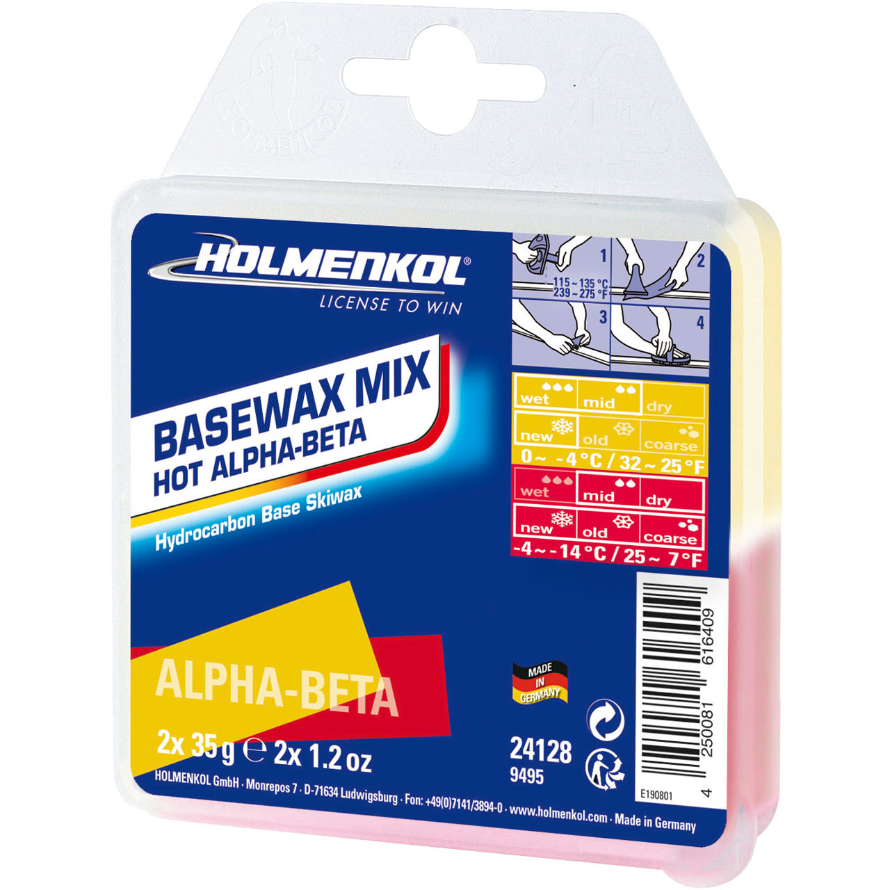 Holmenkol Basewax Mix Hot Alpha-Beta (2x 35 g)