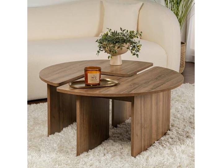 Dmora Wohnzimmertisch Codroipo 90x90x41h cm Braun, Quadrat