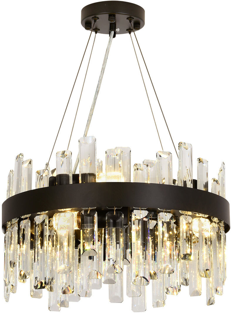 Canora Grey Bartolome Crystal Chandelier Matte Black 24cm H x 40cm W x 40cm D
