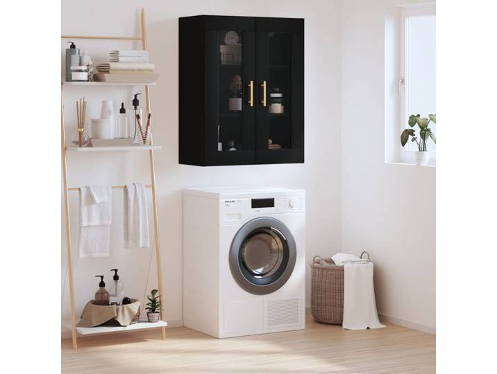 vidaXL Wandschrank Schwarz 69,5x34x90 cm