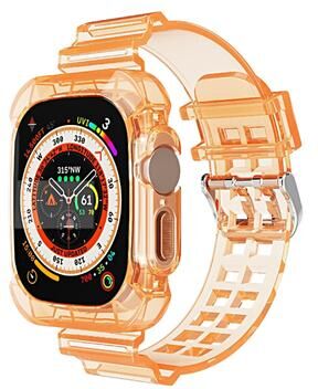 Everyday Crate Glacier Apple Watch Ultra Band Transparent TPU Protective Replacement Watch Strap orange