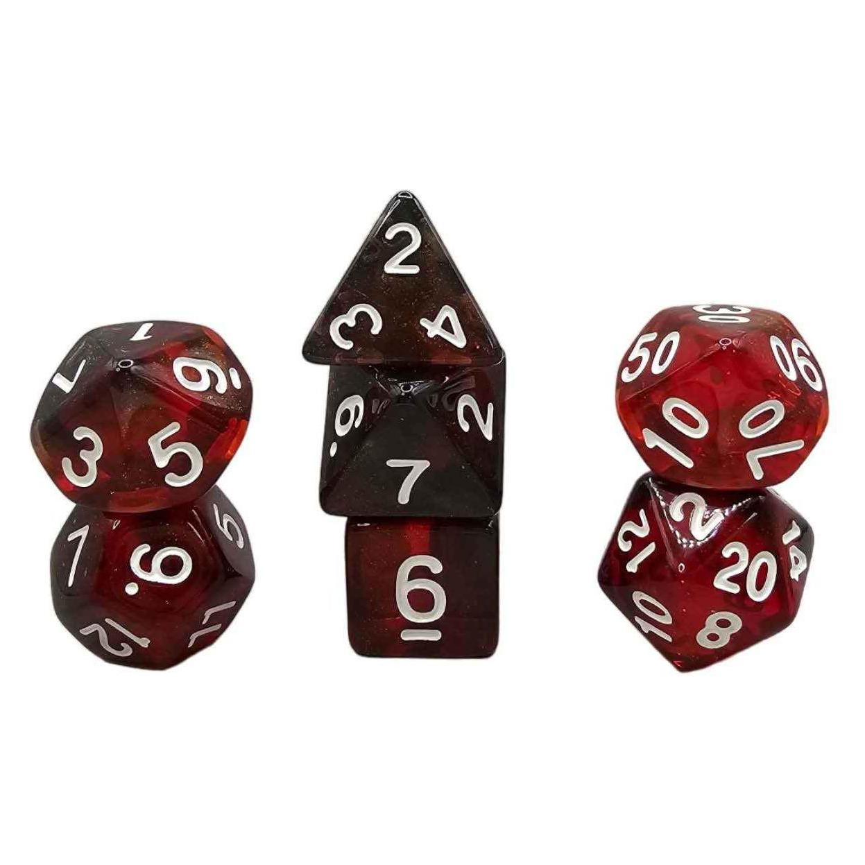 Dice4friends Würfelset Transparent: Lava (7) (DIC17989)