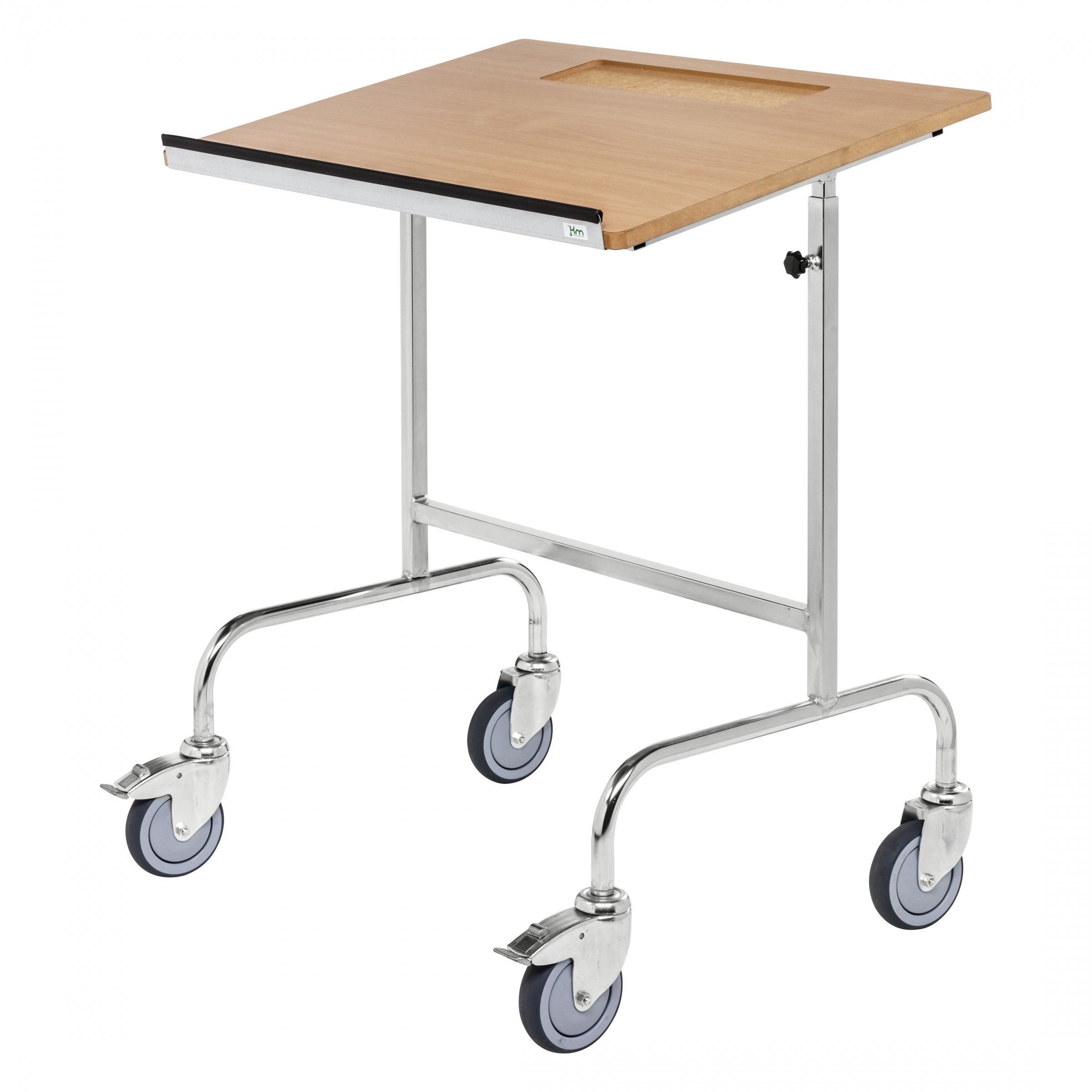 Kongamek Rollpult mit Schreibplatte 570x800x1300 höhenverstellbar 150kg Tragkraft Rahmen verzinkt mit Bremse