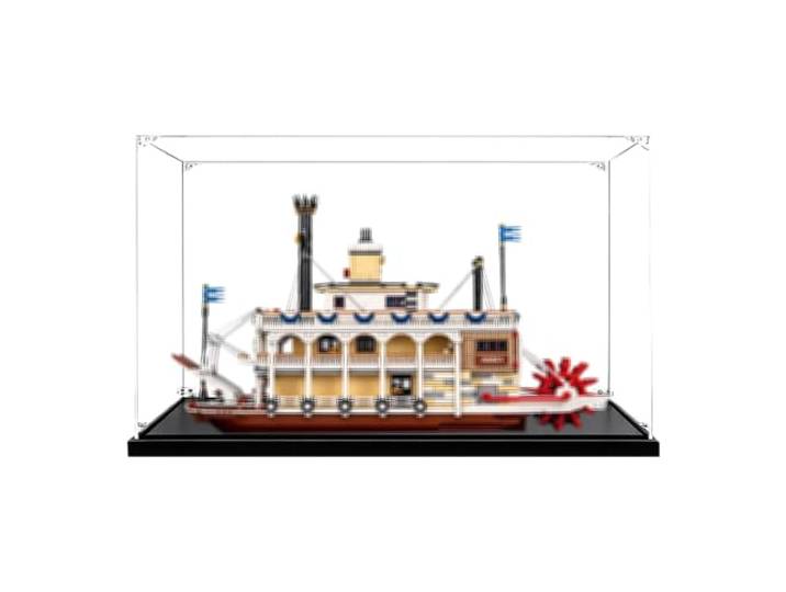 Vitrine kompatibel mit Le-go 21356 Dampfschiff-Sets (Schwarz 3mm) Staubdichte Vitrine Box, Heimaufbewahrung, kompatibel mit Le-go 21356 Dampfschiff (nur Box)