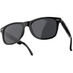 Nilox Smart-Audio-Brille, Open-Ear, Anti-Blaulicht-Gläser, integriertes Mikrofon, kabellos (Keine Geräuschunterdrückung, Kabellos), Kopfhörer, Schwarz