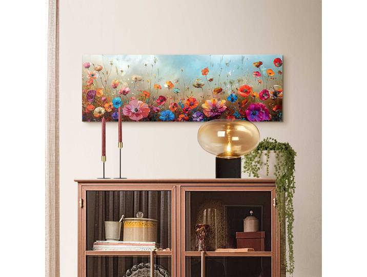 Deco-Panel REINDERS Blumenfeld , bunt (farbe bild(er): mehrfarbig), B:90cm H:30cm T:2cm, MDF, Bilder, Deco-Panel, Hobbyraum - Mehrfarbig - MDF - Blumen und Pflanzen - 90x30 cm