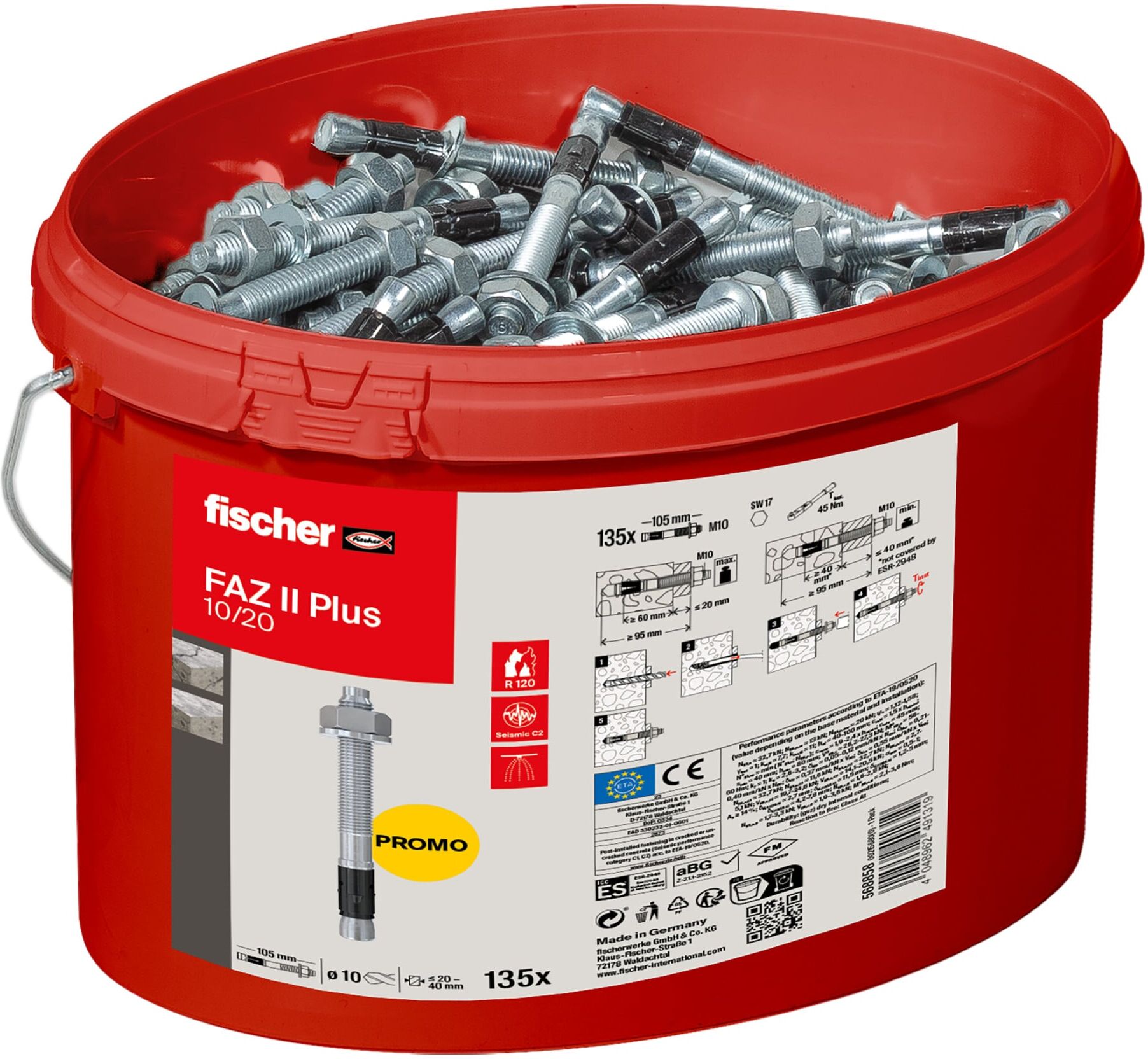 fischer Bolzenanker FAZ II Plus 10/20 im Eimer (568858)