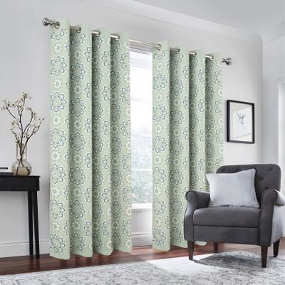 RT Designers Collection Tilley Reversible Room Darkening Window Curtain Solid to Print