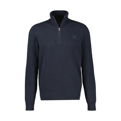 Troyer LERROS "Hochwertiger aus weicher Baumwollstrick, große Größen", Herren, Gr. 3XL, blau (classic navy), 100% Baumwolle, ohne Ausschnitt, Pullover Troyer