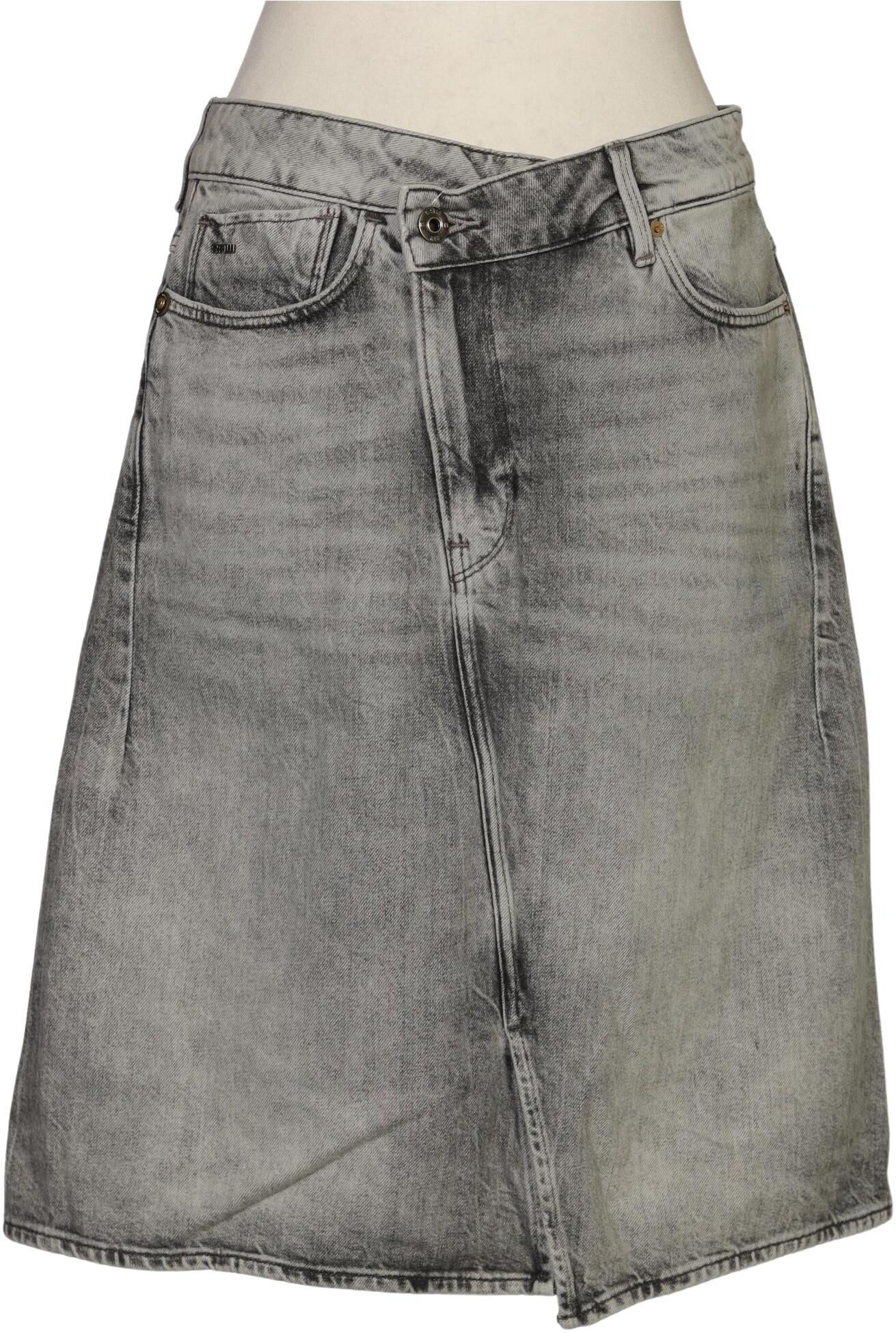 G Star RAW Damen Rock, Grau, Gr. W28, Baumwolle / Synthetik / Leder - Second Hand
