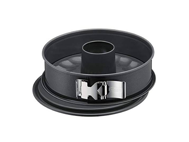Original Kaiser La Forme Plus Springform 28 cm rund, Backform mit 2 Böden, Flach- und Rohrboden, SafeClick-Verschluss, Kuchenorm mit Emailleboden, antihaftbeschichtet, schnittfest, auslaufsicher