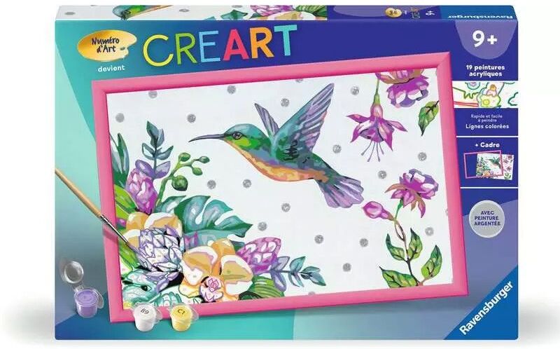 CreArt Kids 31x21cm : Colibri et fleurs exotiques - Ravensburger