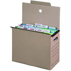 VEPATIM 10x Archiv-Transportbox für Hängemappen 327x158x279mm wiederverschließbar braun