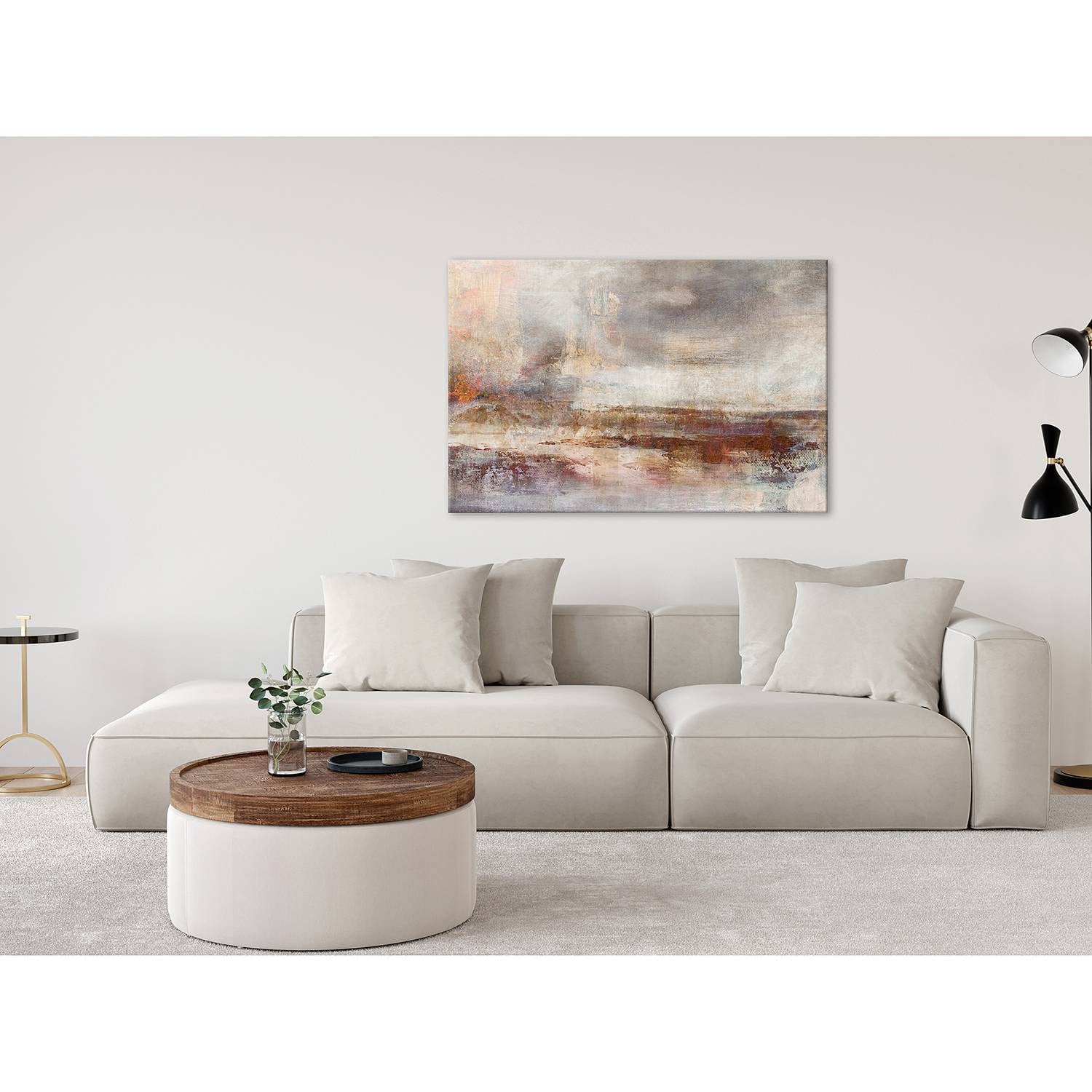 home24 Transience abstracte wanddecoratie grijs, 90 x 60 cm