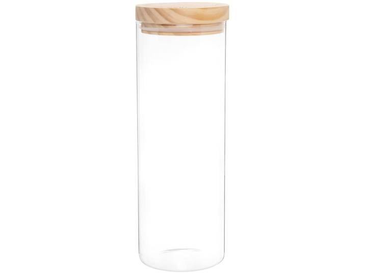Gefäß aus Glas mit Deckel aus Kiefernholz, H29m
