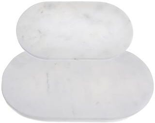 IH Casa Decor Set Of 2 Concave Marble Oblong Plate