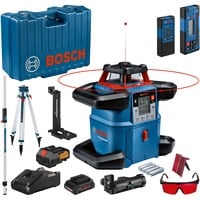 Akku-Rotationslaser GRL 600 CHV Professional, 18Volt, mit Baustativ blau, Akku ProCORE18V 4,0Ah, Koffer, rote Laserlinie