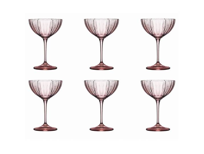 Ensemble de 6 coupes à cocktails Sensa Ø 11cm Rose foncé/Rose foncé
