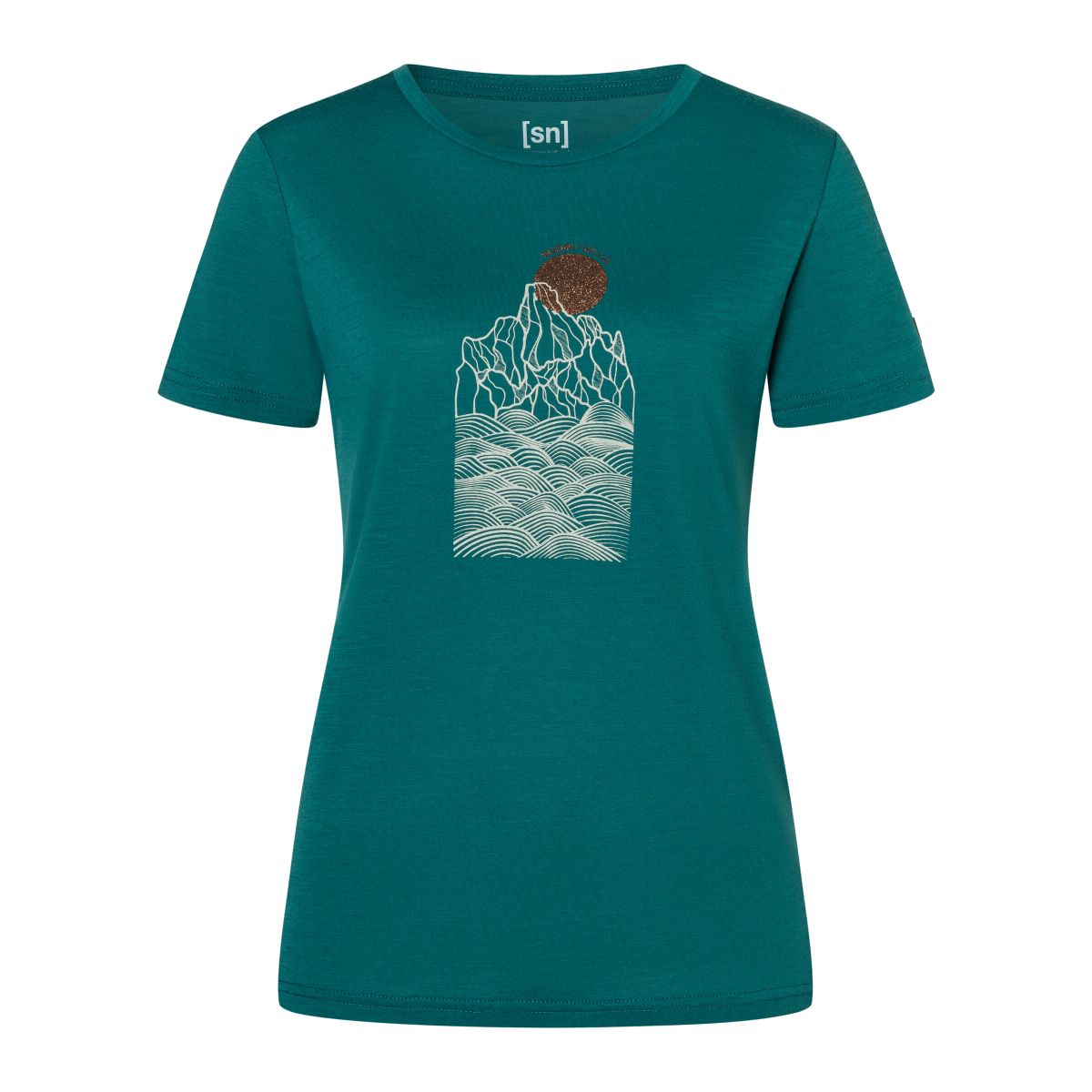 Super.Natural W Preikestolen Cliffs Tee pacific/feather grey/copper (27I) XL SNWP0312827IXL