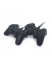 Gembird Gamepad PC Schwarz Spiele-Controller Double USB mit Dual-Vibration (JPD-UDV2-01)
