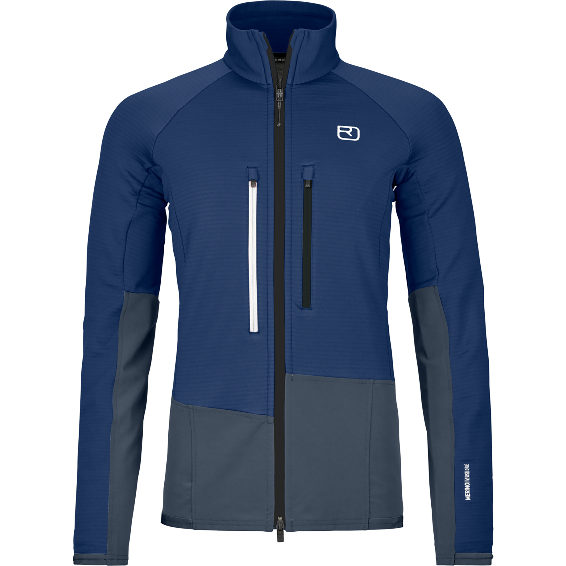 Ortovox Fleece Rib Damen Fleecejacke blau Größe XS Alpinklettern | Bergsteigen | Sportklettern Elastisch Merinowolle