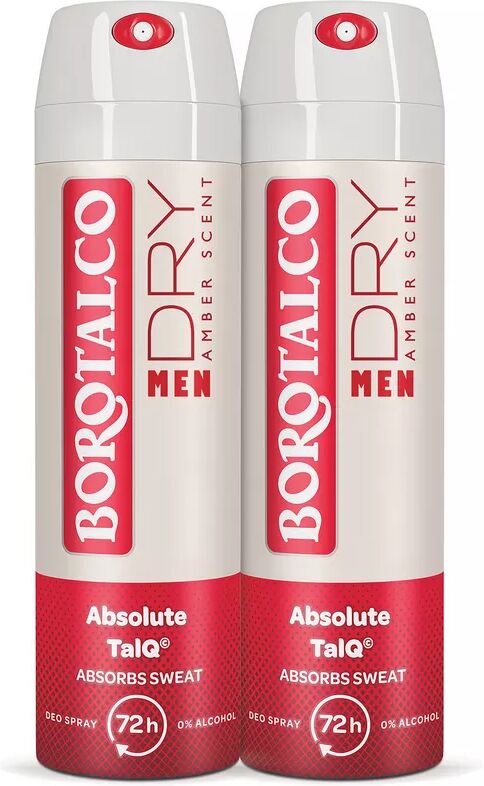 Borotalco - Deo Men Extra Dry Amber Spray Duo, 2 x 150 ml