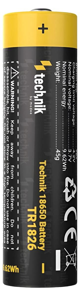 Technik Oplaadbare Lithium Batterij - Li-ion - 18650 / TR1826 - 2600mAh - 3.7V
