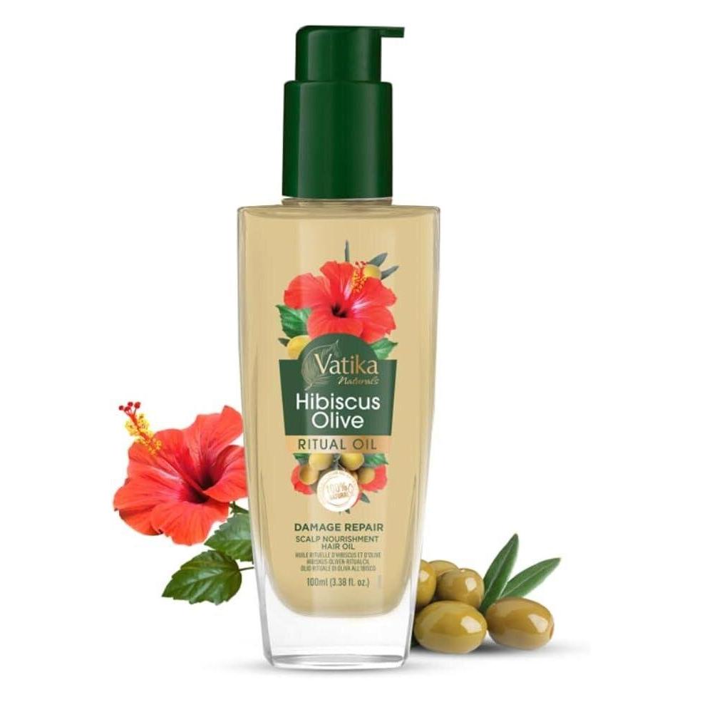 Dabur Vatika Naturals Ritual Hibiscus Olive Hair Oil 100ml Non-Sticky Oil for Hair (100 ml) (OTHER)
