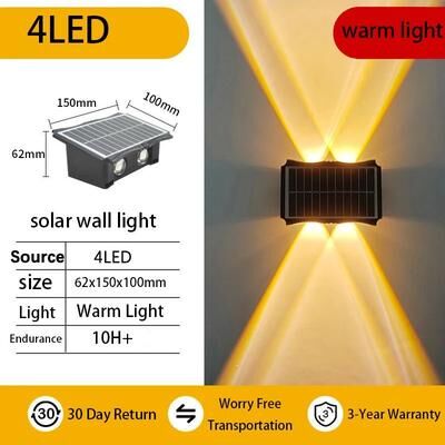 Inspire Curations SolarGlow Waterproof Up And Down LED Outdoor Wall Light warm 4led 1pcs
