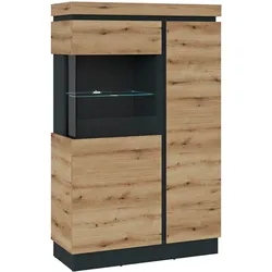 Vitrine ASMUS (BHT 104x164x40 cm) - braun - BHT 104x164x40 cm