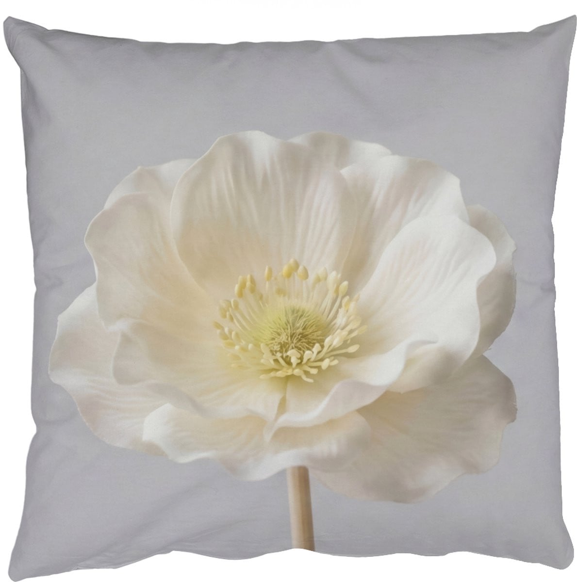 PillowMonkey Sierkussen Bloem Minimalistisch Wit 60x60 cm