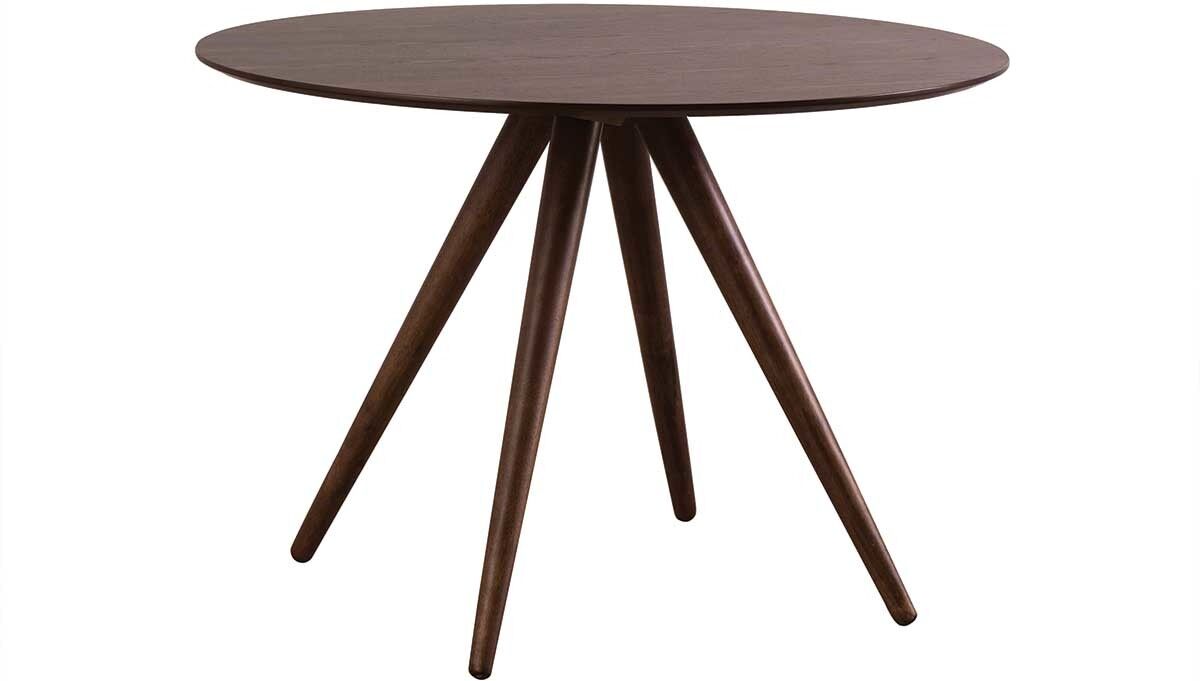 Miliboo Table à manger ronde design noyer D106 cm WALFORD