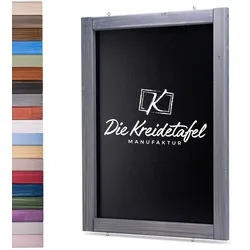Die Kreidetafel Manufaktur Kreidetafel mit Holzrahmen / Grau 60x140cm