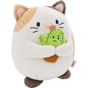 NICI Kuscheltier mymochi 61147, Katze Angy mit Kaktus in Geschenkbox, ab 1 Jahr, 16 cm