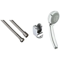 Aloni Handbrausegarnitur komplett mit Halter und Brauseschlauch Chrom