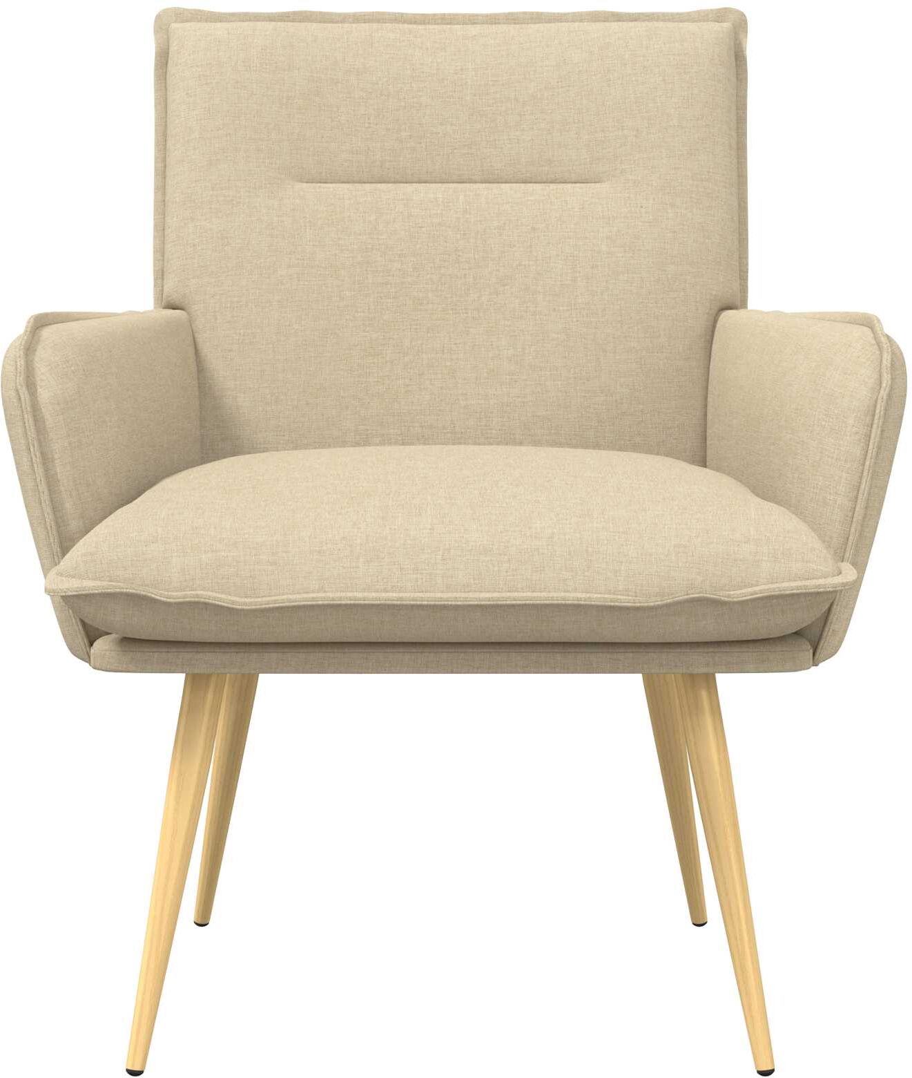 vidaXL Fauteuil Crème Tissu