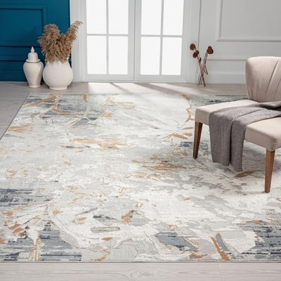KALATY N Natori Bliss Abstract Floral Silver/Gold Modern Area Rug