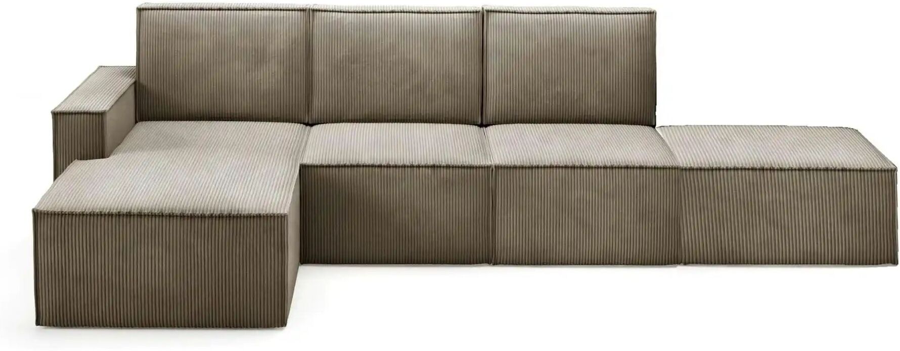 Höffner Ecksofa mit Pouf Orto ¦ braun ¦ Maße (cm): B: 329 H: 93