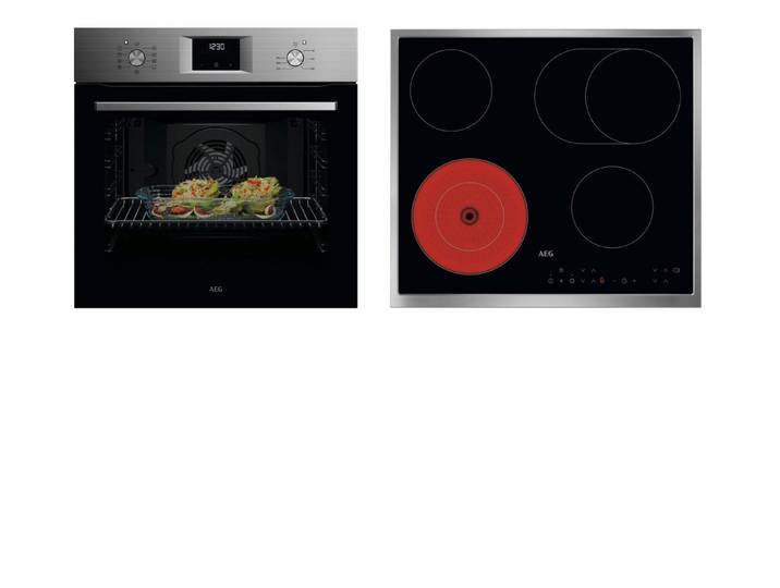 AEG Backofen-Set HH25BSM, Aqua Clean, Heißluft: Gleichmäßiges Garen auf 3 Ebenen: ideal für Mehrblech‑Backen