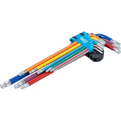BGS Winkelschlüssel-Satz | Multicolour | extra lang | T-Profil (für Torx) mit Ku...