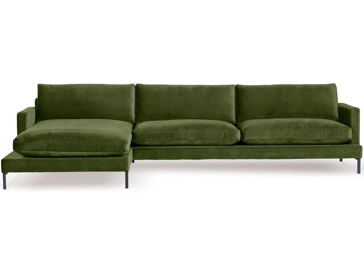 Ecksofa ANDAS Welland , grün (khaki), B:333cm H:84cm T:183cm, Sofas, Ecksofa, Ecksofa »Welland« in Knautsch-Optik mit Metallfüssen