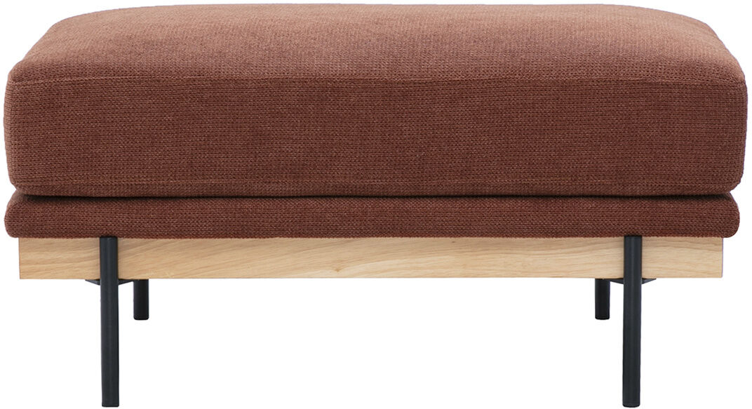 Miliboo Sitzhocker mit Chenille-Stoff in gebranntem Erdton und schwarzem Metall TODD