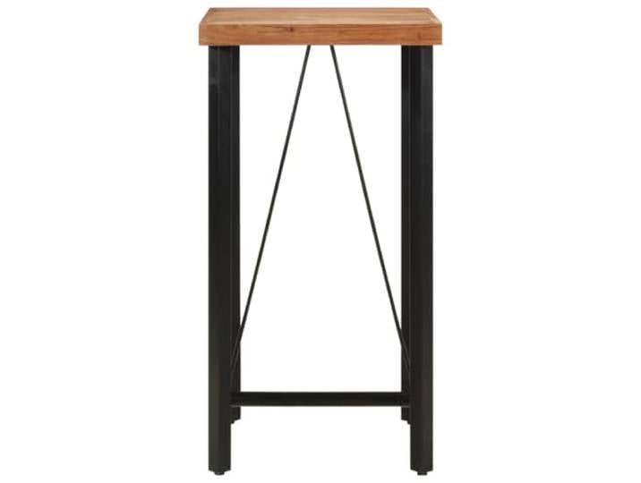 HKQWPBF Bartisch 55x55x107 cm Massivholz Akazie und Eisen Stehtisch für Küche Essbereich Garten, Bar Tisch, Akazienholz Platte, Eisen Gestell