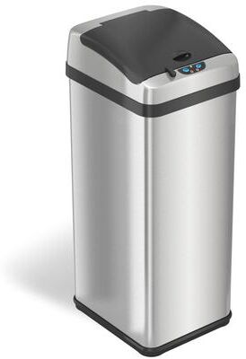 iTouchless 13 Gal Platinum Stainless Steel Sensor Kitchen Trash Can
