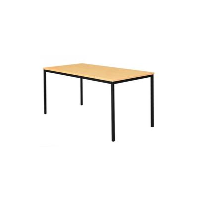 Schreibtisch, 750 x 1600 x 800 mm, tiefschwarz/buche
